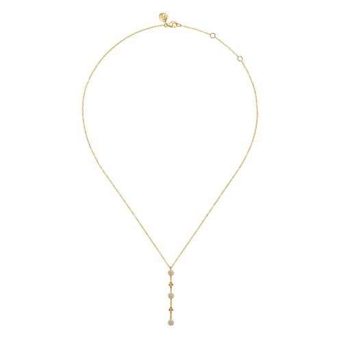 14K Yellow Gold Bujukan Diamond Bar Necklace - Everett Jewelry