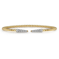 14K Yellow Gold Bujukan Diamond Spikes Split Bangle - Everett Jewelry