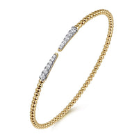 14K Yellow Gold Bujukan Diamond Spikes Split Bangle - Everett Jewelry