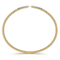 14K Yellow Gold Bujukan Diamond Spikes Split Bangle - Everett Jewelry