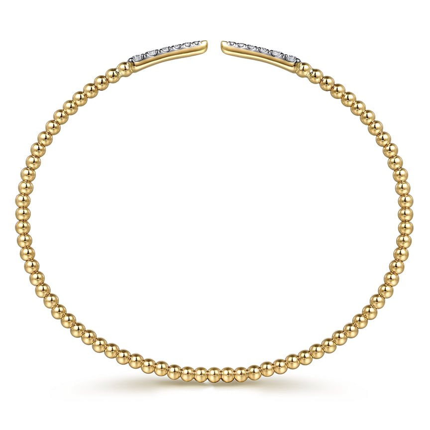 14K Yellow Gold Bujukan Diamond Spikes Split Bangle - Everett Jewelry