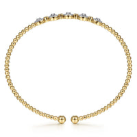 14K Yellow Gold Bujukan Diamond Split Bangle - Everett Jewelry