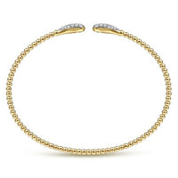 14K Yellow Gold Bujukan Diamond Teardrops Bangle - Everett Jewelry