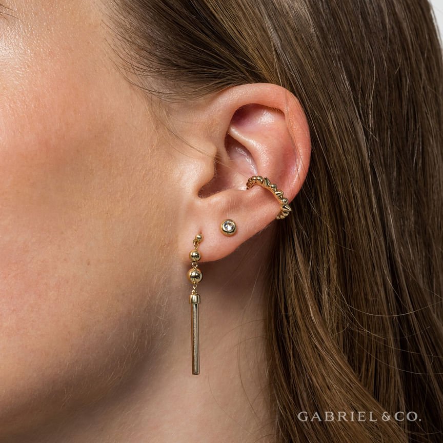 14K Yellow Gold Bujukan Drop Earrings - Everett Jewelry