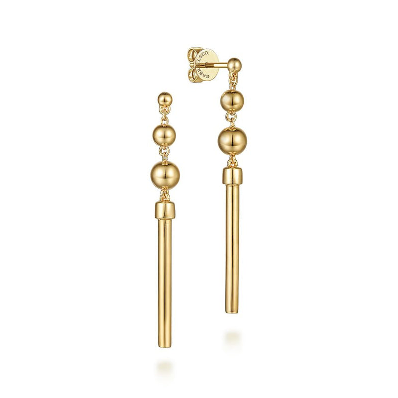 14K Yellow Gold Bujukan Drop Earrings - Everett Jewelry