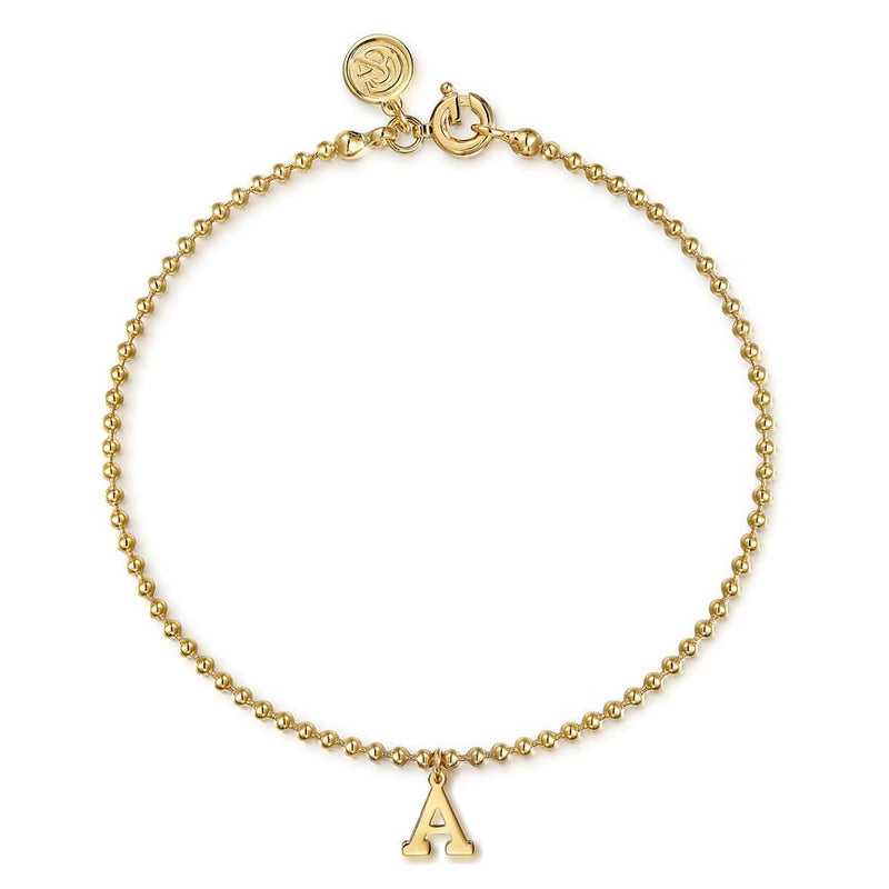 14K Yellow Gold Bujukan Initial A Bracelet - Everett Jewelry