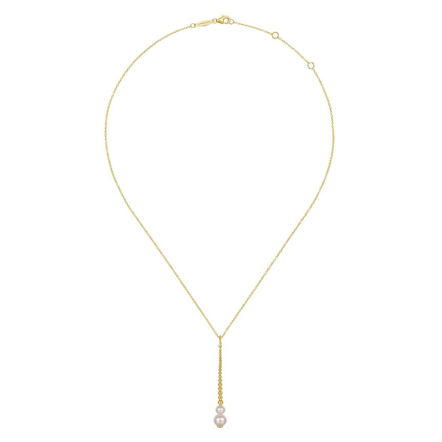 14K Yellow Gold Bujukan Pearl Drop Necklace - Everett Jewelry