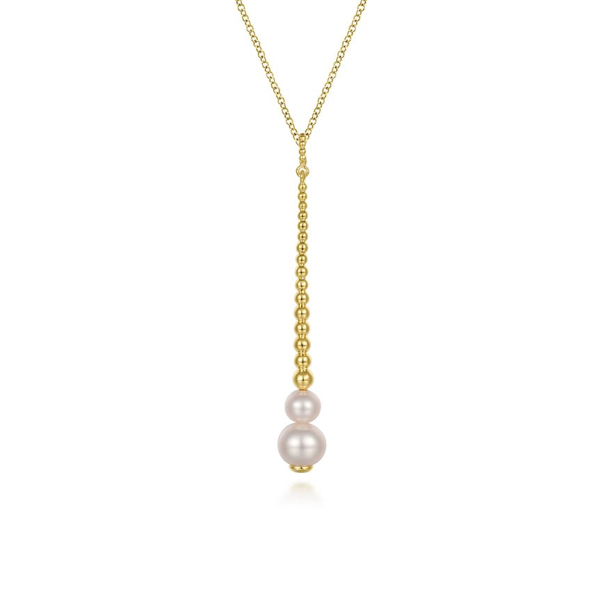 14K Yellow Gold Bujukan Pearl Drop Necklace - Everett Jewelry