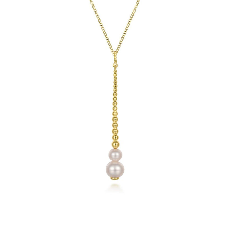 14K Yellow Gold Bujukan Pearl Drop Necklace - Everett Jewelry