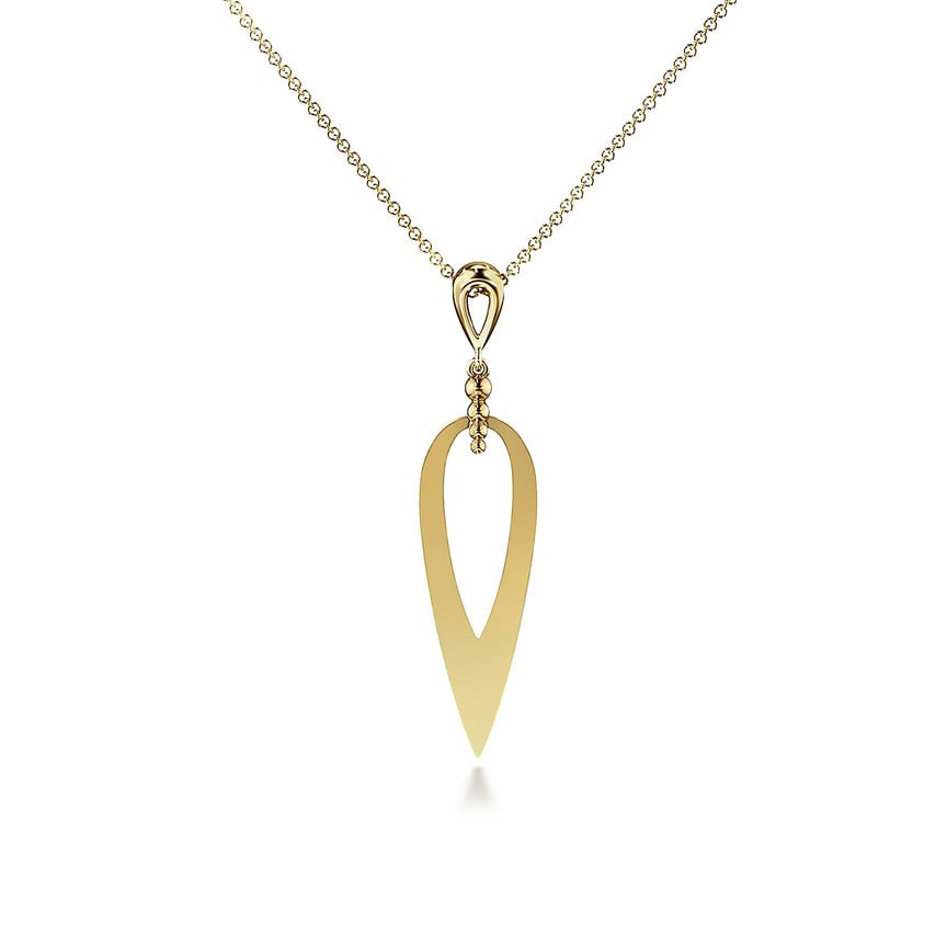14K Yellow Gold Bujukan Pendant Drop Necklace - Everett Jewelry