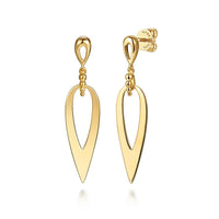 14K Yellow Gold Bujukan Stud Drop Earrings - Everett Jewelry