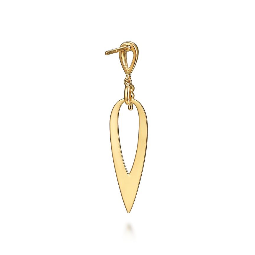 14K Yellow Gold Bujukan Stud Drop Earrings - Everett Jewelry