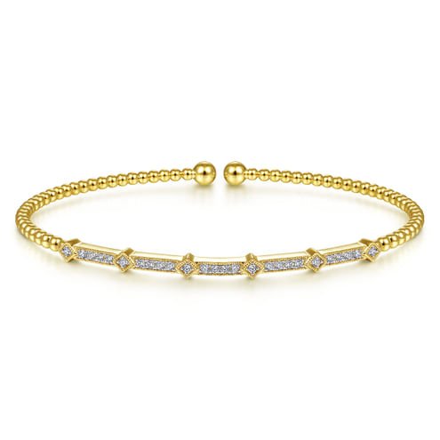 14K Yellow Gold Diamond Bangle - Everett Jewelry