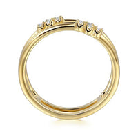 14K Yellow Gold Diamond Easy Stackable Ring - Everett Jewelry
