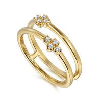 14K Yellow Gold Diamond Easy Stackable Ring - Everett Jewelry