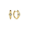 14K Yellow Gold Diamond Huggie Earrings - Everett Jewelry