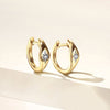 14K Yellow Gold Diamond Huggie Earrings - Everett Jewelry