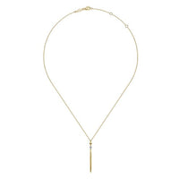 14K Yellow Gold Diamond Pendant Drop Necklace - Everett Jewelry
