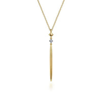 14K Yellow Gold Diamond Pendant Drop Necklace - Everett Jewelry