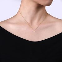 14K Yellow Gold L Initial Necklace - Everett Jewelry