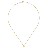14K Yellow Gold L Initial Necklace - Everett Jewelry