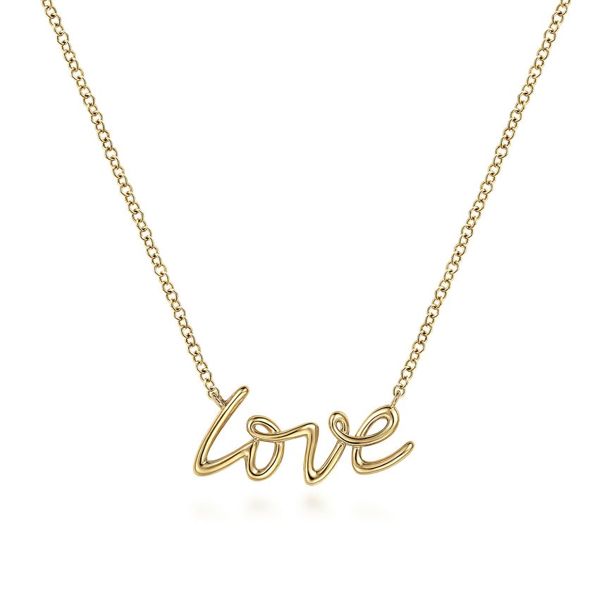 14K Yellow Gold Love Necklace - Everett Jewelry