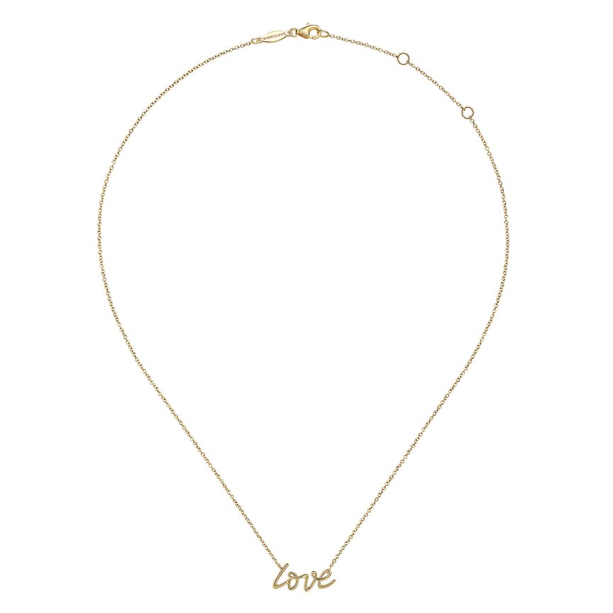 14K Yellow Gold Love Necklace - Everett Jewelry