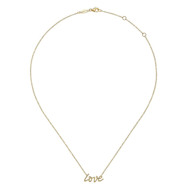 14K Yellow Gold Love Necklace - Everett Jewelry