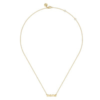 14K Yellow Gold MAMA Script Necklace - Everett Jewelry