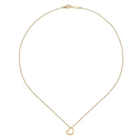 14K Yellow Gold Tilted Heart Pendant Necklace - Everett Jewelry