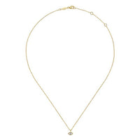 14K Yellow - White Gold Diamond Evil Eye Pendant Necklace - Everett Jewelry