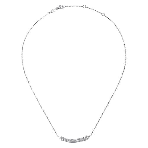 925 Sterling Silver White Sapphire Bar Necklace - Everett Jewelry