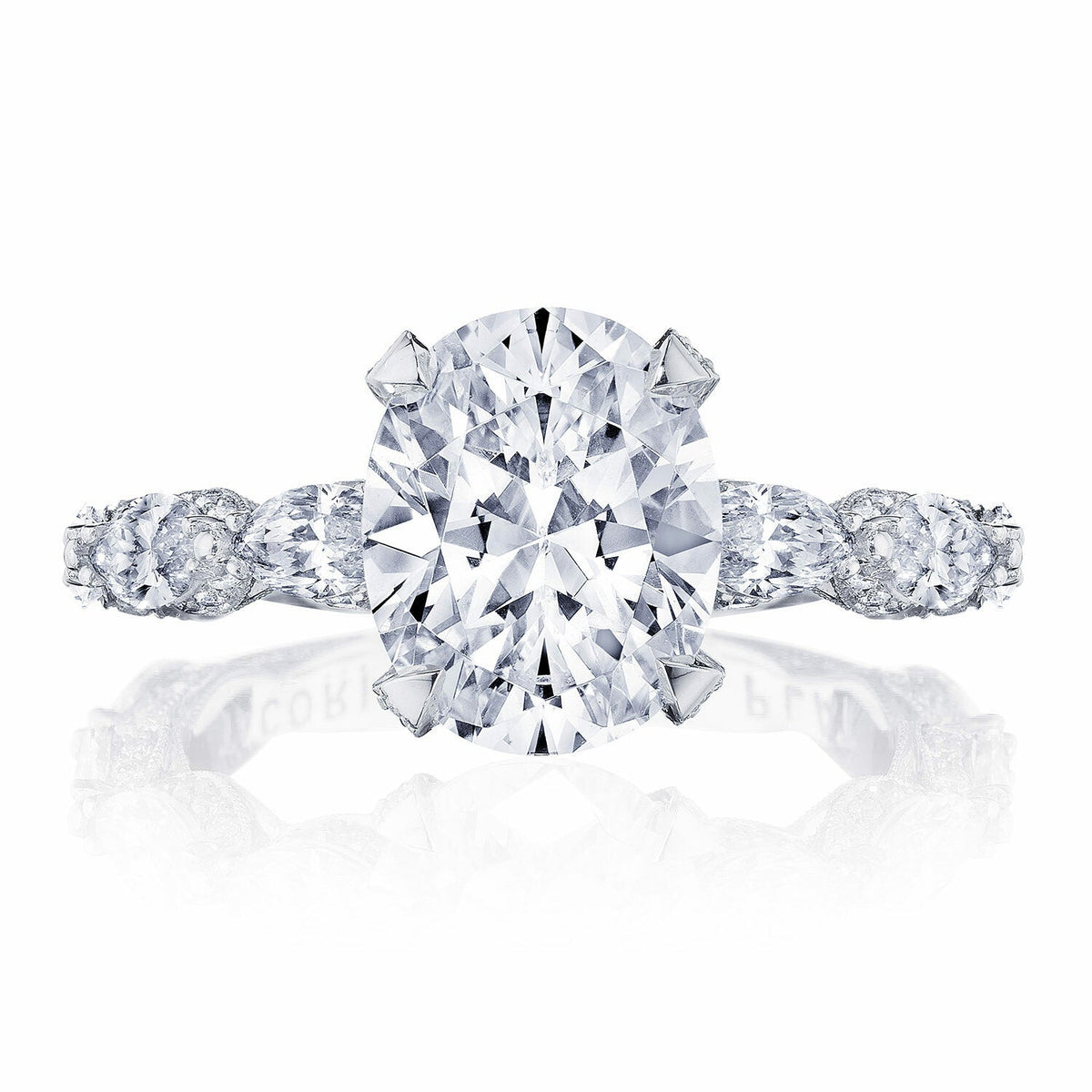Classic Crescent RoyalT | Oval Solitaire Engagement Ring - Everett Jewelry