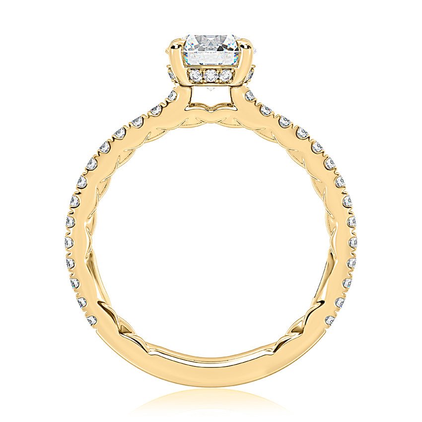 Classic Round Center Diamond Engagement Ring with a Hidden Halo - Everett Jewelry