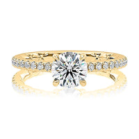 Classic Round Center Diamond Engagement Ring with a Hidden Halo - Everett Jewelry
