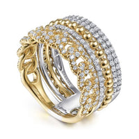 Contemporary 14K Yellow Gold Diamond Ring - Everett Jewelry