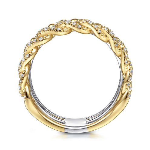 Contemporary 14K Yellow Gold Diamond Ring - Everett Jewelry