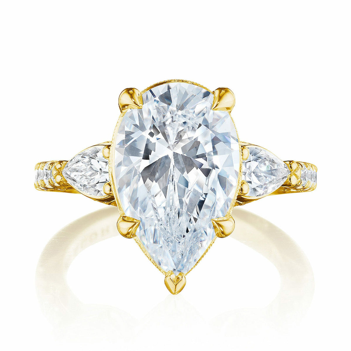 Dantela | Pear 3 - Stone Engagement Ring - Everett Jewelry