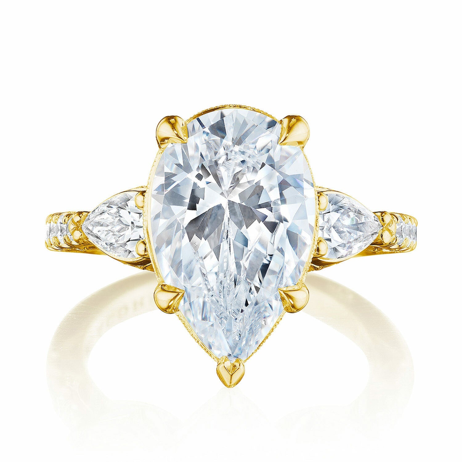 Dantela | Pear 3 - Stone Engagement Ring - Everett Jewelry