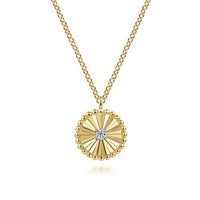 Diamond Cut - 14K White - Yellow Gold Bujukan Diamond Cut Pendant Necklace - Everett Jewelry