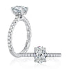 Diamond Pavé Engagement Ring with Quilted Interior - Everett Jewelry