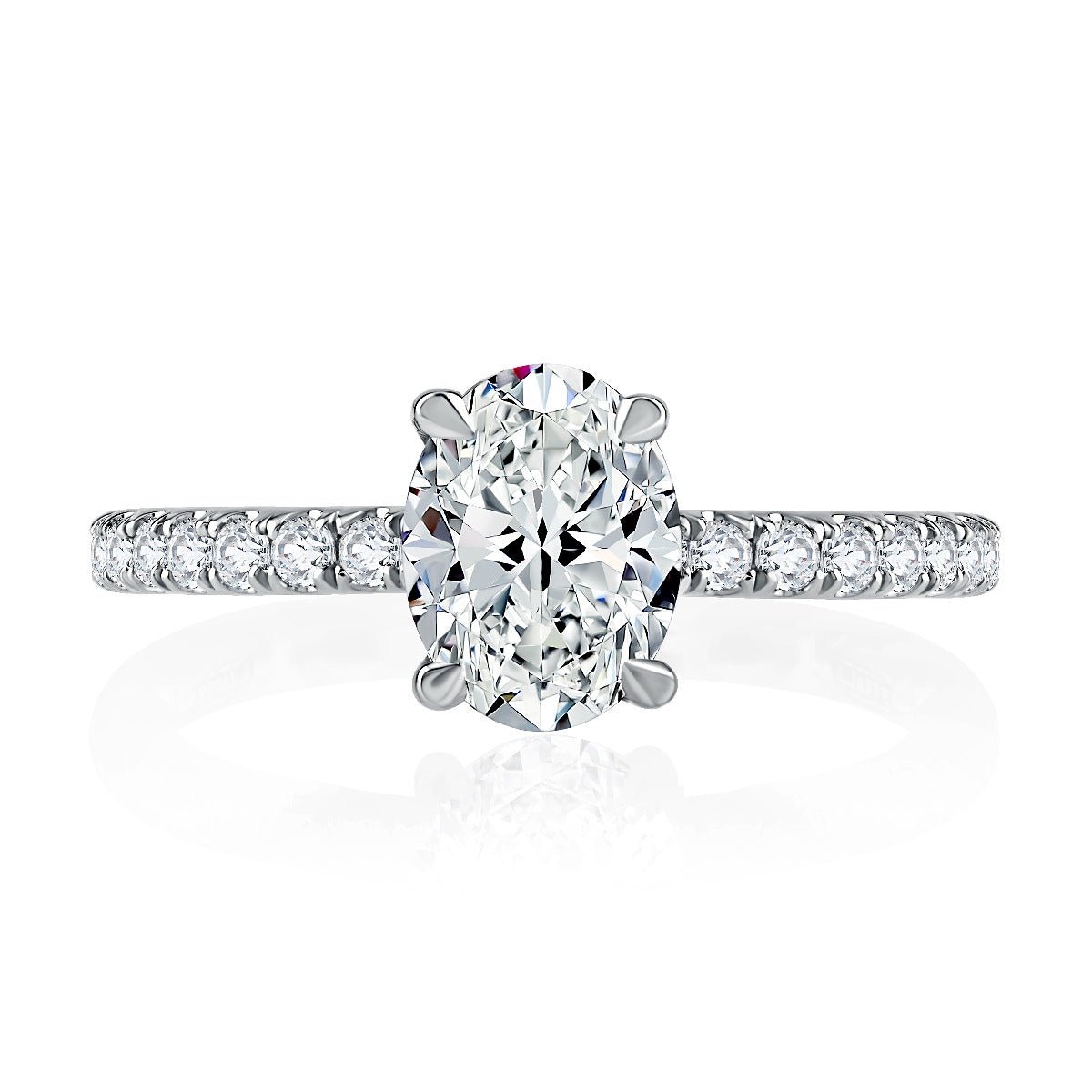 Diamond Pavé Engagement Ring with Quilted Interior - Everett Jewelry