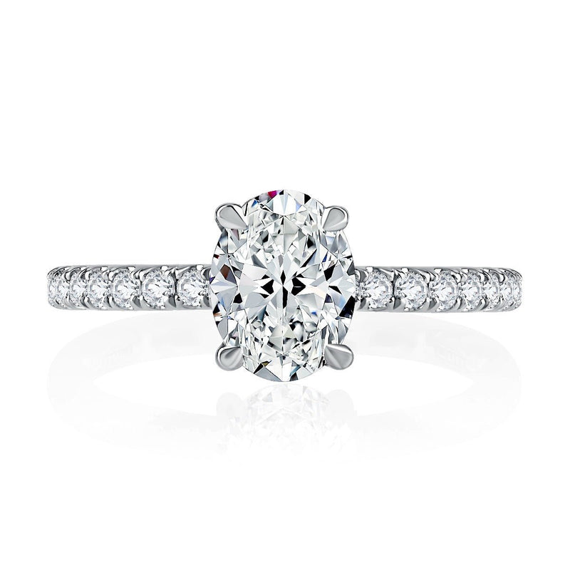 Diamond Pavé Engagement Ring with Quilted Interior - Everett Jewelry