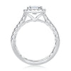 Emerald Cut Diamond Halo Engagement Ring with Quilted Interior - Everett Jewelry