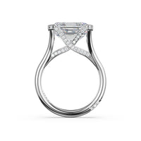 Founder's Collection | Emerald East - West Semi Bezel Solitaire Engagement Ring - Everett Jewelry