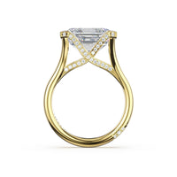 Founder's Collection | Emerald East - West Semi Bezel Solitaire Engagement Ring - Everett Jewelry