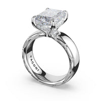 Founder's Collection | Emerald Solitaire Cigar Band Engagement Ring - Everett Jewelry