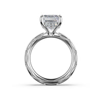 Founder's Collection | Emerald Solitaire Cigar Band Engagement Ring - Everett Jewelry