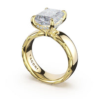 Founder's Collection | Emerald Solitaire Cigar Band Engagement Ring - Everett Jewelry