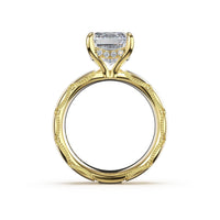 Founder's Collection | Emerald Solitaire Cigar Band Engagement Ring - Everett Jewelry